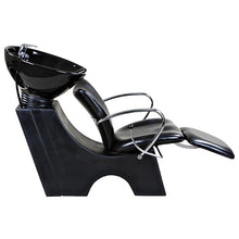 Load image into Gallery viewer, "Monroe" Black Beauty Salon Backwash Chair & Sink Bowl