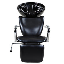 Load image into Gallery viewer, "Monroe" Black Beauty Salon Backwash Chair & Sink Bowl