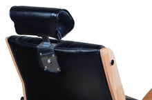 Load image into Gallery viewer, Icarus "Wilson" Modern Black Barber Chair With Heavy Duty Base, Wood Trims