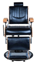 Load image into Gallery viewer, Icarus "Wilson" Modern Black Barber Chair With Heavy Duty Base, Wood Trims