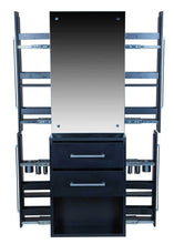 Load image into Gallery viewer, Icarus "Palmdale" Black Salon Styling Station With Mirror