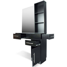 Load image into Gallery viewer, "Irvine" Single Beauty Salon Hair Styling Station, Black