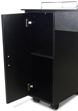 Load image into Gallery viewer, Icarus "Superb" Black Manicure Table With Glass Top