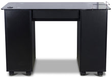 Load image into Gallery viewer, Icarus "Superb" Black Manicure Table With Glass Top