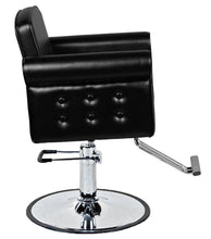 Load image into Gallery viewer, "Mara" European Hair Salon Styling Chair With Round Base, Chrome T Bar Footrest