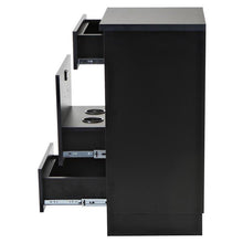 Load image into Gallery viewer, "Phoenix" Salon Cabinet with Three Drawers, Black