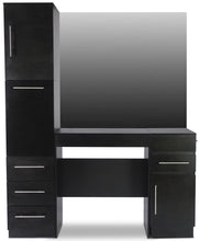 Load image into Gallery viewer, "Modesto" Black Salon Hair Styling Station
