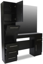 Load image into Gallery viewer, "Modesto" Black Salon Hair Styling Station