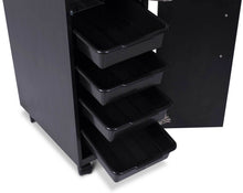Load image into Gallery viewer, "Vittoria" Beauty Salon Rolling Trolley Cart, Black
