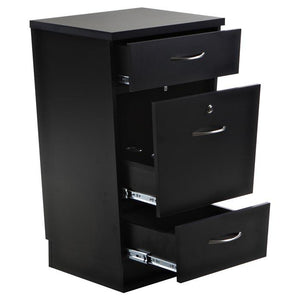 "Phoenix" Salon Cabinet with Three Drawers, Black