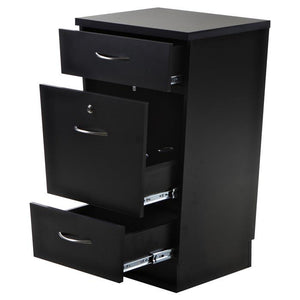 "Phoenix" Salon Cabinet with Three Drawers, Black