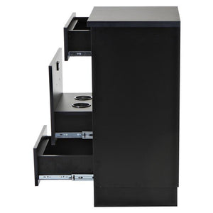 "Phoenix" Salon Cabinet with Three Drawers, Black