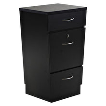 Load image into Gallery viewer, &quot;Phoenix&quot; Salon Cabinet with Three Drawers, Black
