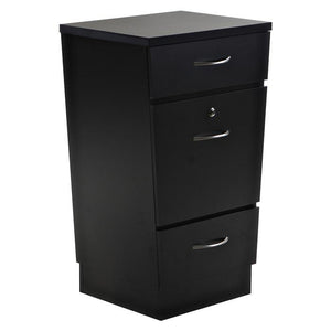 "Phoenix" Salon Cabinet with Three Drawers, Black