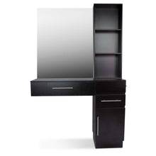 Load image into Gallery viewer, &quot;Irvine&quot; Single Beauty Salon Hair Styling Station, Black
