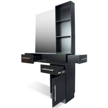 Load image into Gallery viewer, &quot;Irvine&quot; Single Beauty Salon Hair Styling Station, Black
