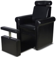 Load image into Gallery viewer, &quot;Crest&quot; Black Pedicure Foot Spa Station Chair
