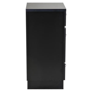 "Phoenix" Salon Cabinet with Three Drawers, Black