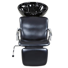 Load image into Gallery viewer, &quot;Davis&quot; Black Beauty Salon Shampoo Chair &amp; Sink Bowl Unit
