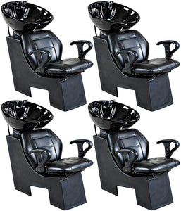 "Universal" Black Beauty Salon Shampoo Chair & Bowl Unit Package